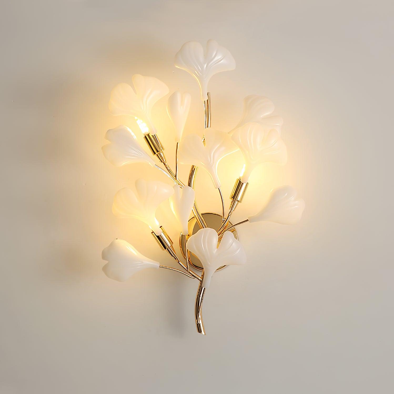 Ginkgo Wall Lamp | Gold & White | Set of 2