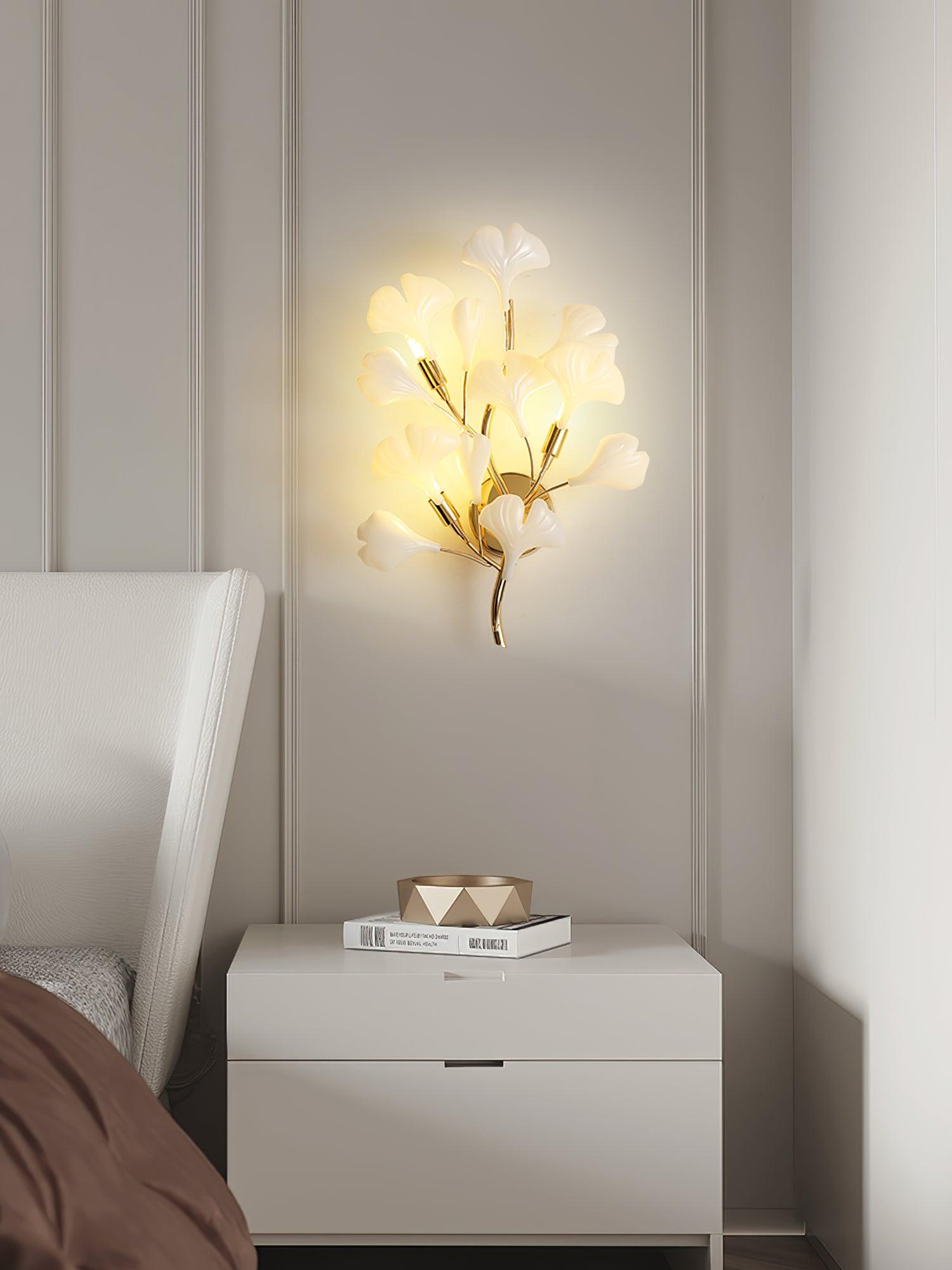 Ginkgo Wall Lamp | Gold & White | Set of 2