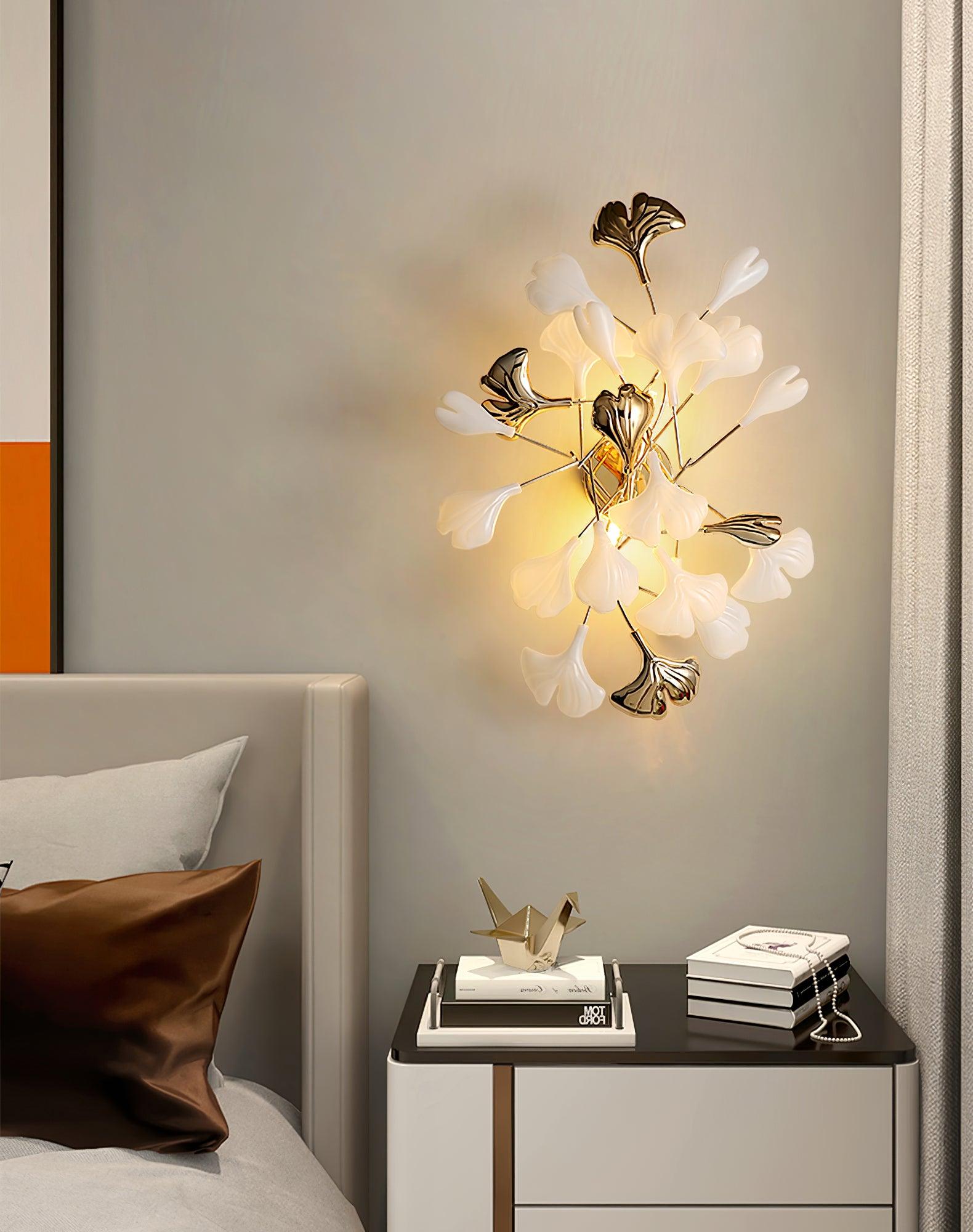 Ginkgo Wall Lamp | Gold & White | Set of 2