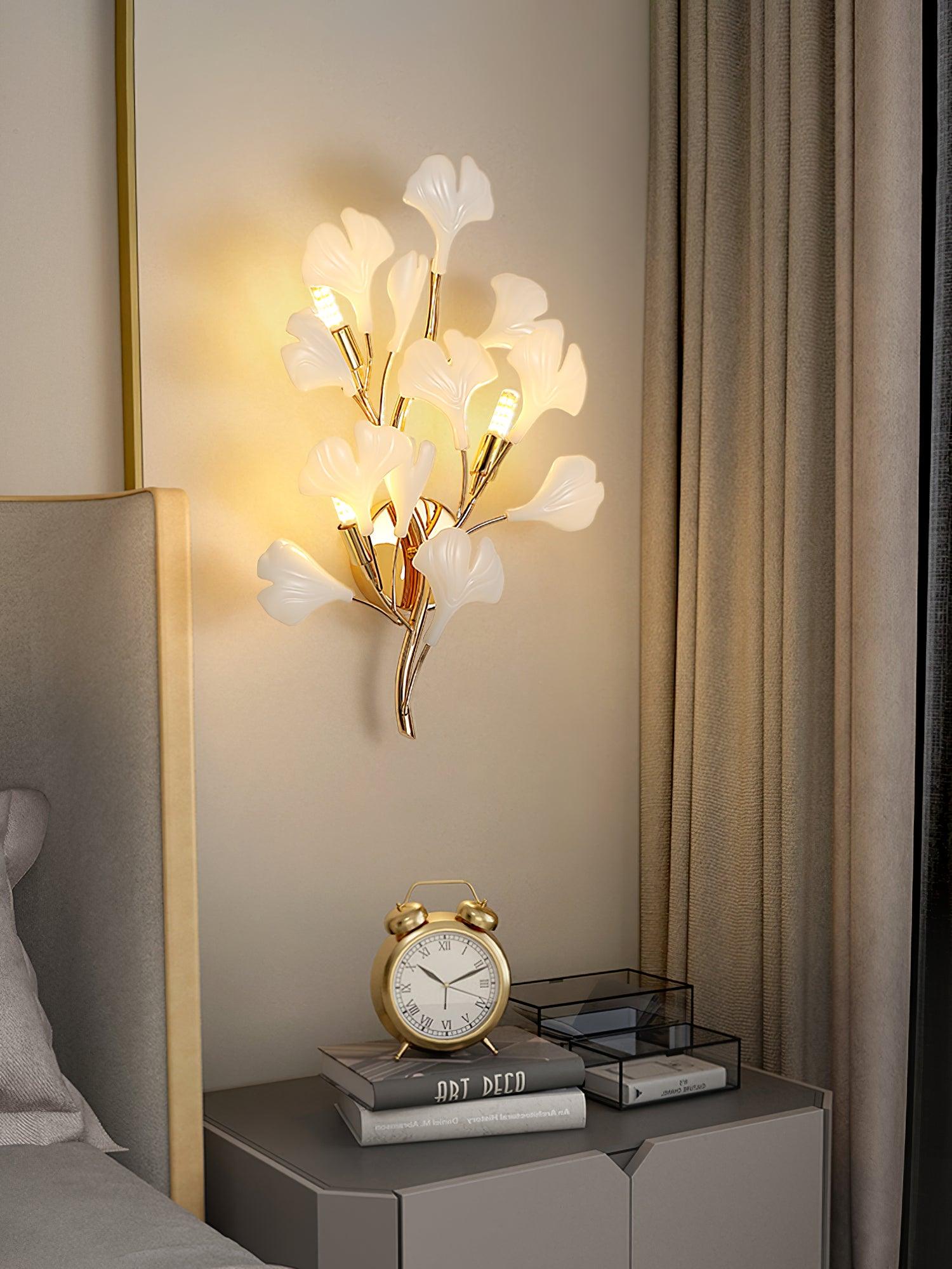 Ginkgo Wall Lamp | Gold & White | Set of 2
