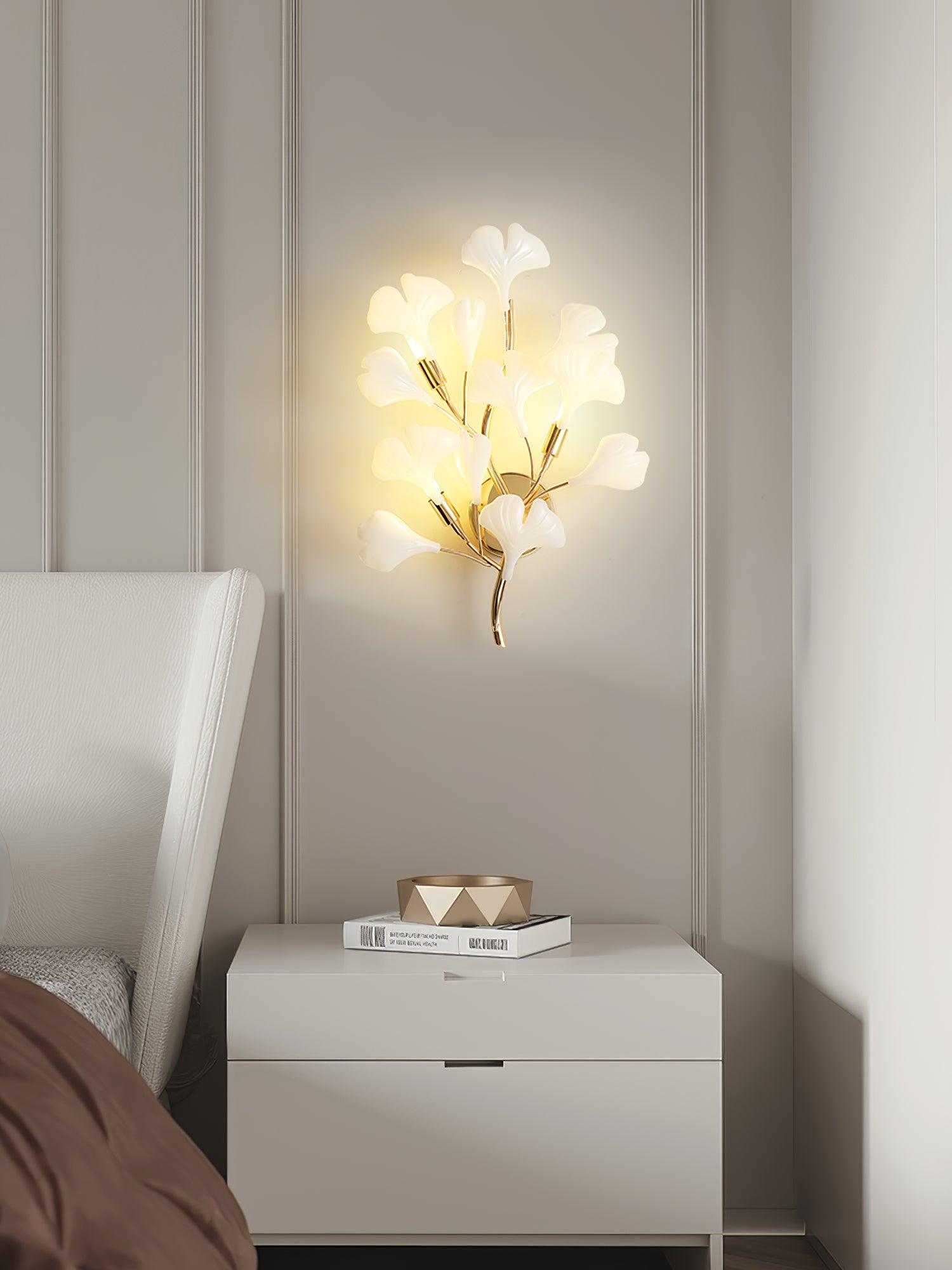 Ginkgo Wall Lamp | Gold & White | Set of 2