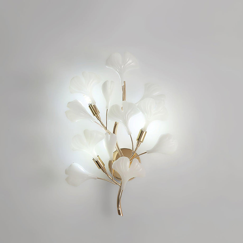 Ginkgo Wall Lamp | Gold & White | Set of 2