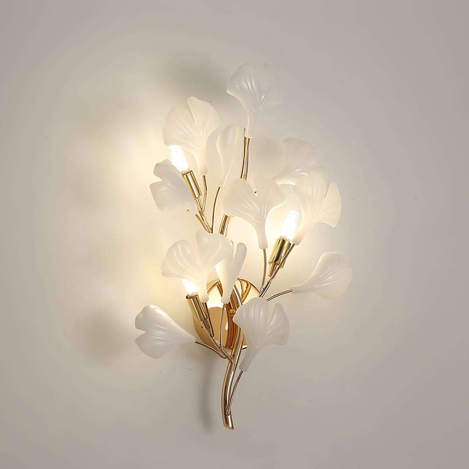 Ginkgo Wall Lamp | Gold & White | Set of 2
