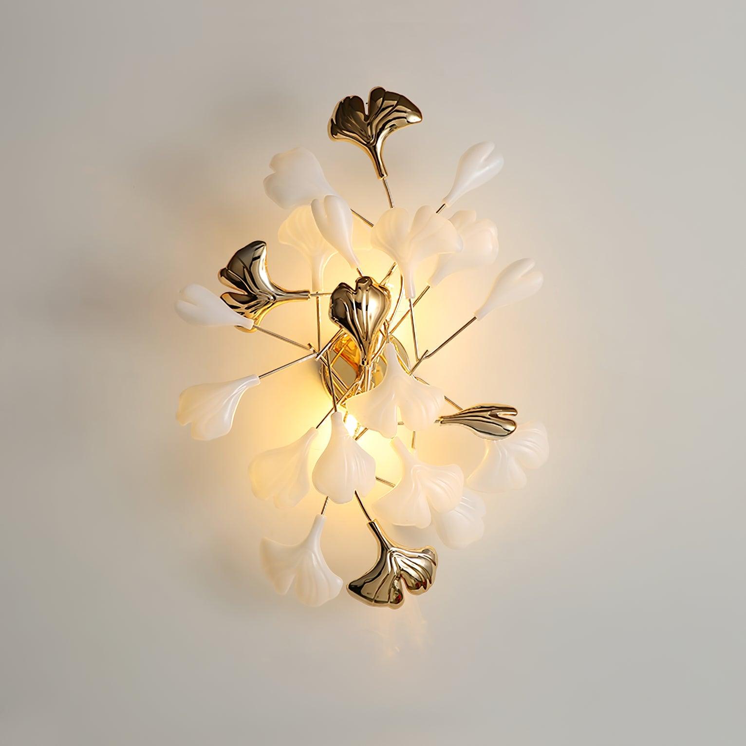 Ginkgo Wall Lamp | Gold & White | Set of 2