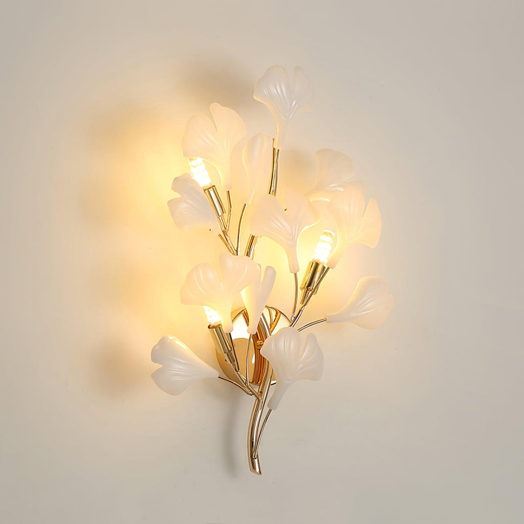 Ginkgo Wall Lamp | Gold & White | Set of 2