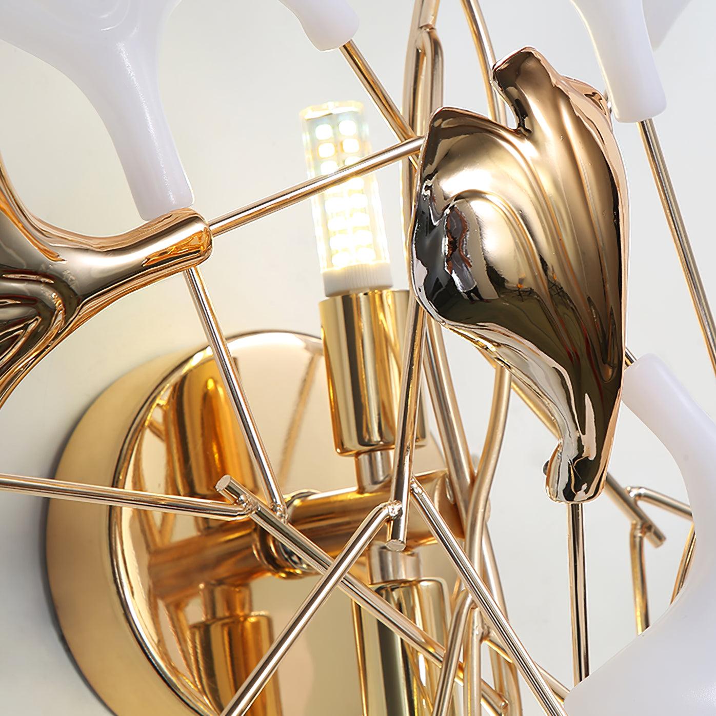 Ginkgo Wall Lamp | Gold & White | Set of 2