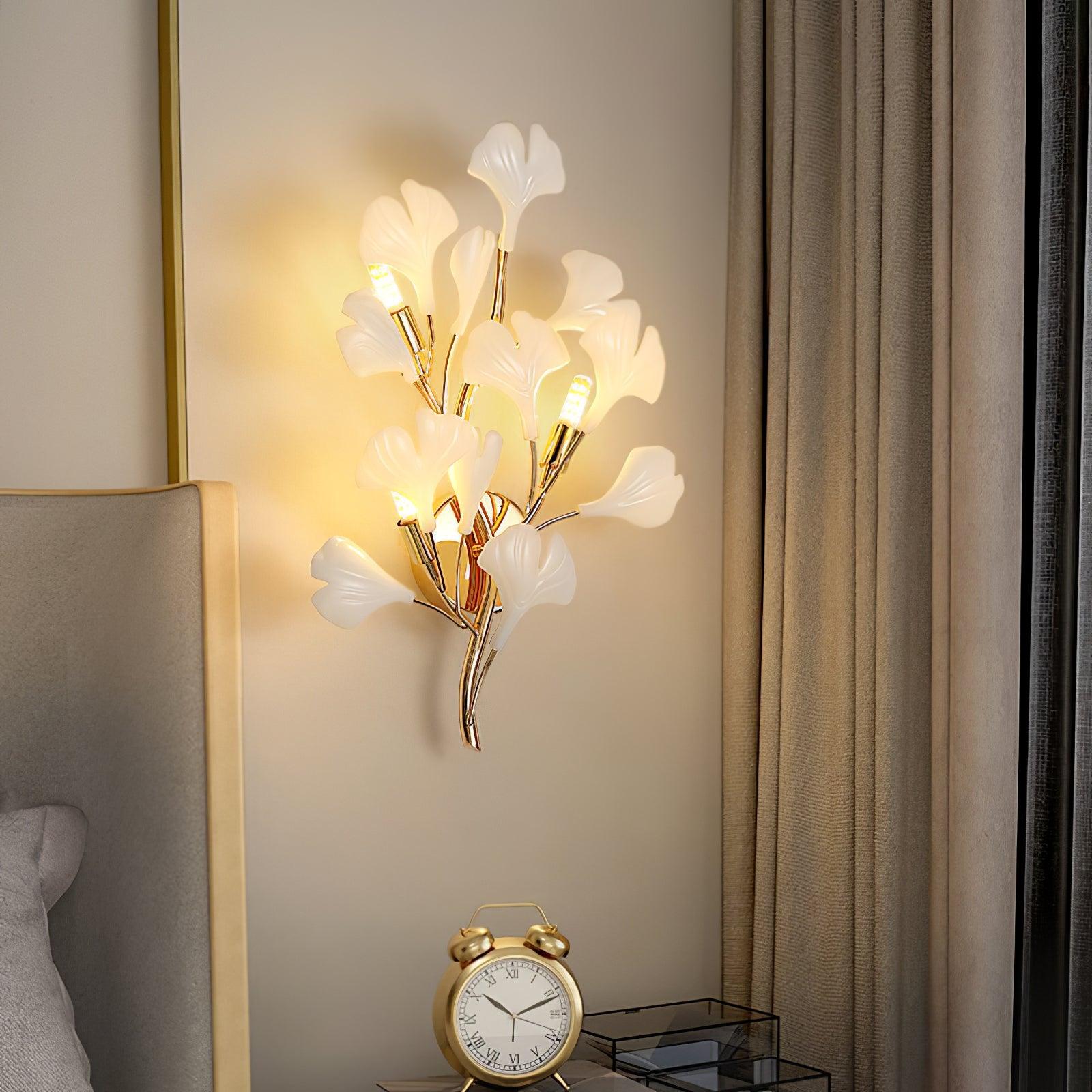 Ginkgo Wall Lamp | Gold & White | Set of 2