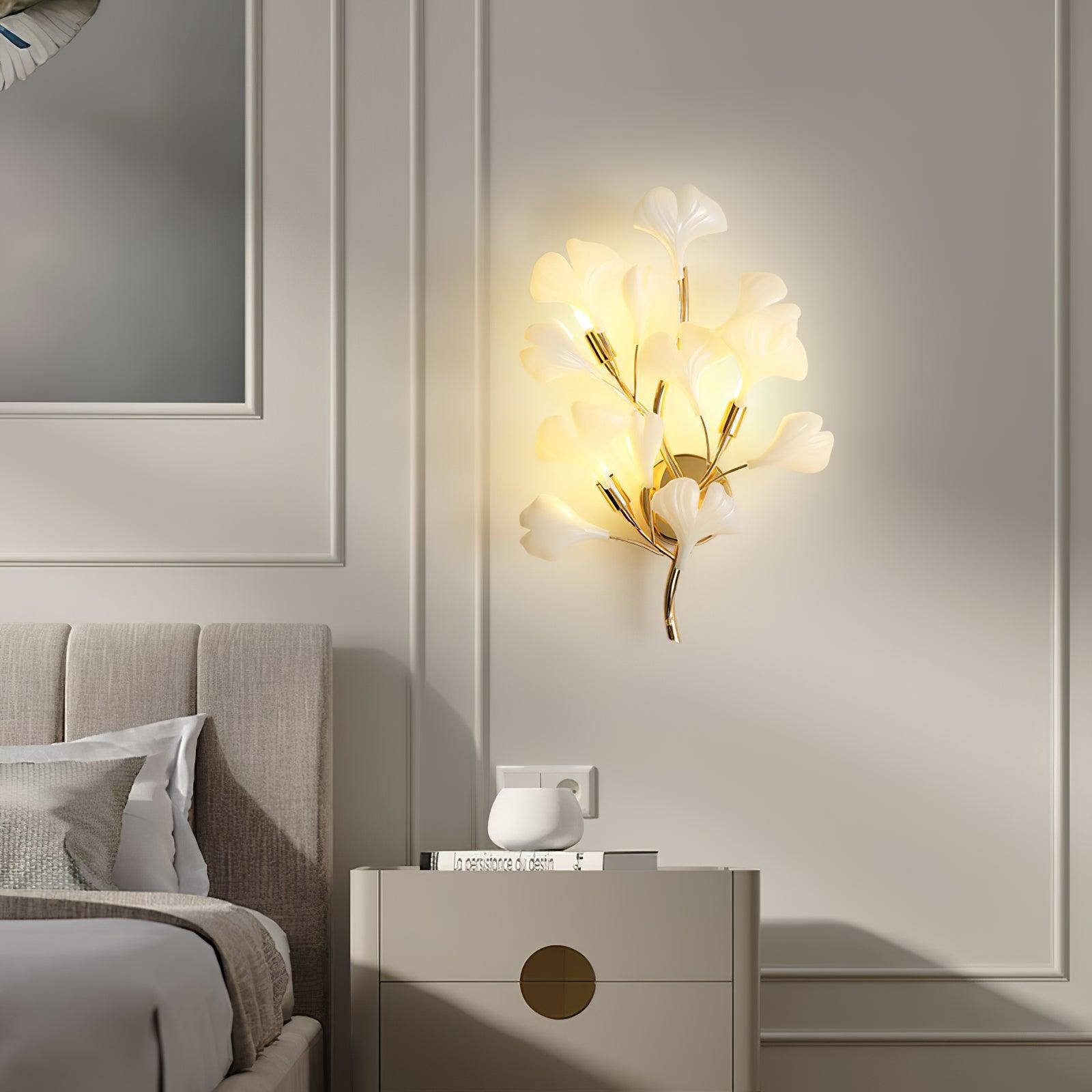 Ginkgo Wall Lamp | Gold & White | Set of 2