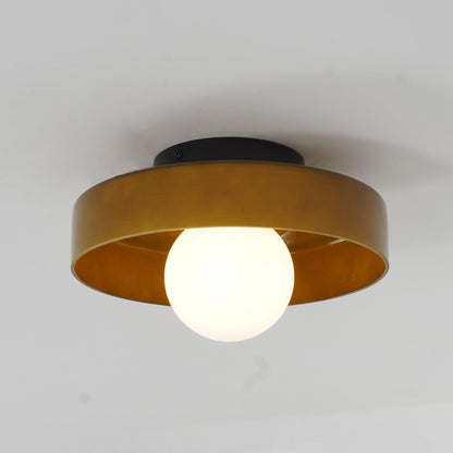 Gino Ceiling Lamp | Handcrafted Metal & Glass | 25cm Diameter