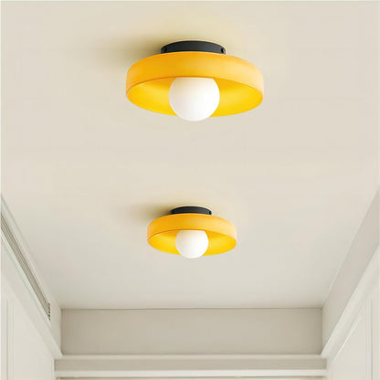 Gino Ceiling Lamp | Handcrafted Metal & Glass | 25cm Diameter