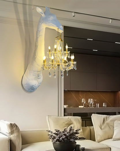 Giraffe Wall Lamp | Metal, Crystal, Fiberglass | White, Gold, Chrome, Black