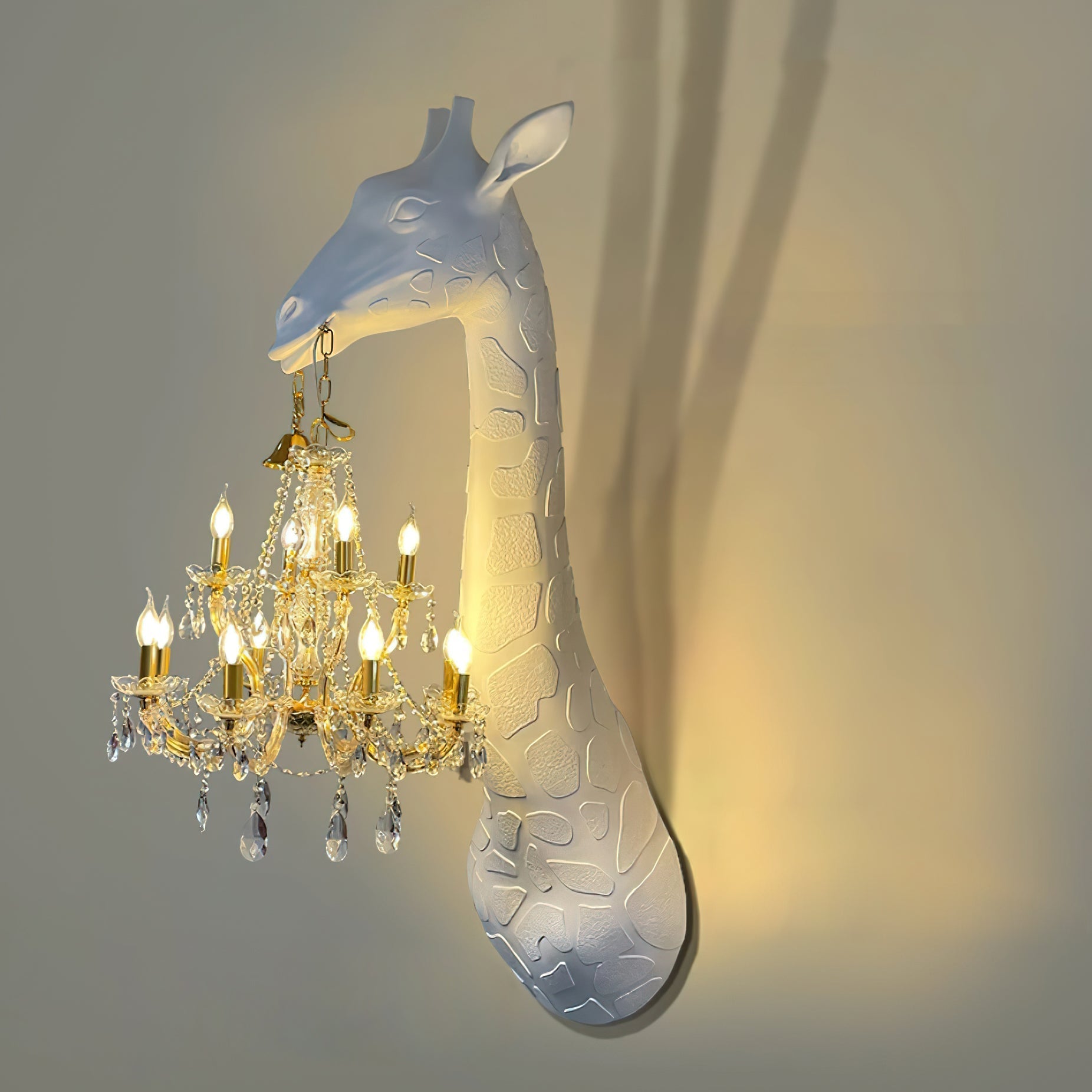 Giraffe Wall Lamp | Metal, Crystal, Fiberglass | White, Gold, Chrome, Black