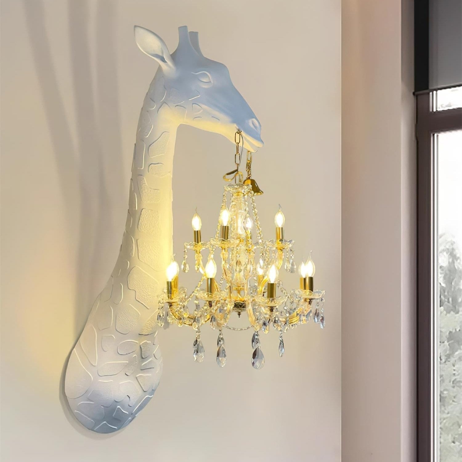 Giraffe Wall Lamp | Metal, Crystal, Fiberglass | White, Gold, Chrome, Black