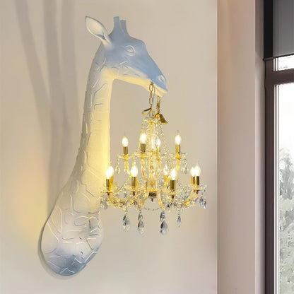 Giraffe Wall Lamp | Metal, Crystal, Fiberglass | White, Gold, Chrome, Black