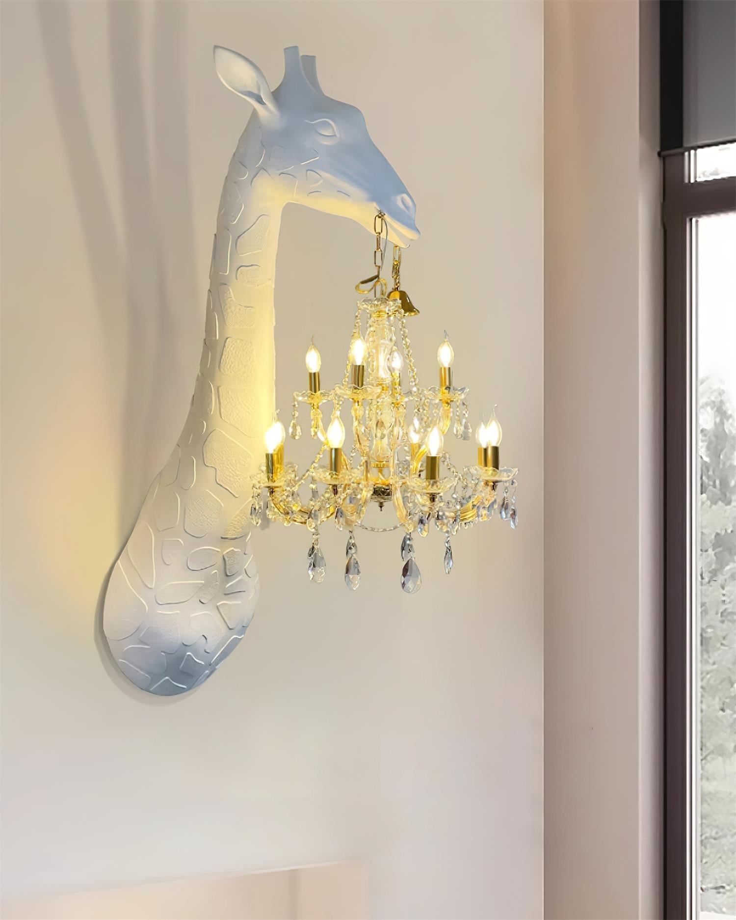 Giraffe Wall Lamp | Metal, Crystal, Fiberglass | White, Gold, Chrome, Black