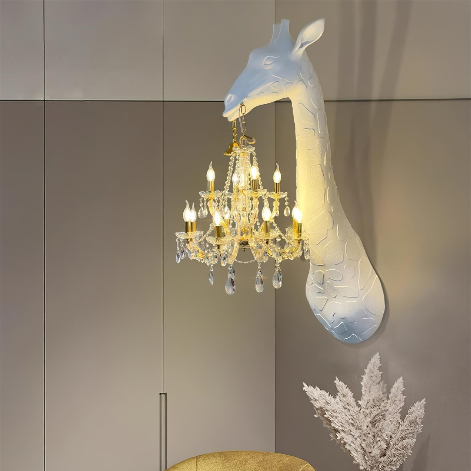 Giraffe Wall Lamp | Metal, Crystal, Fiberglass | White, Gold, Chrome, Black