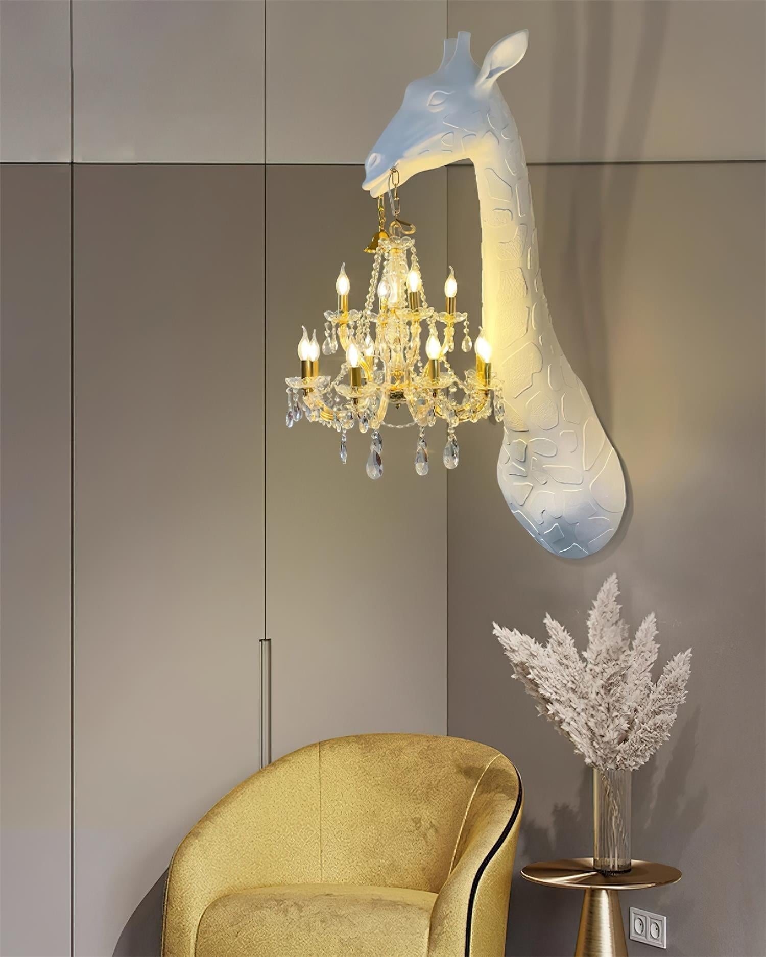 Giraffe Wall Lamp | Metal, Crystal, Fiberglass | White, Gold, Chrome, Black