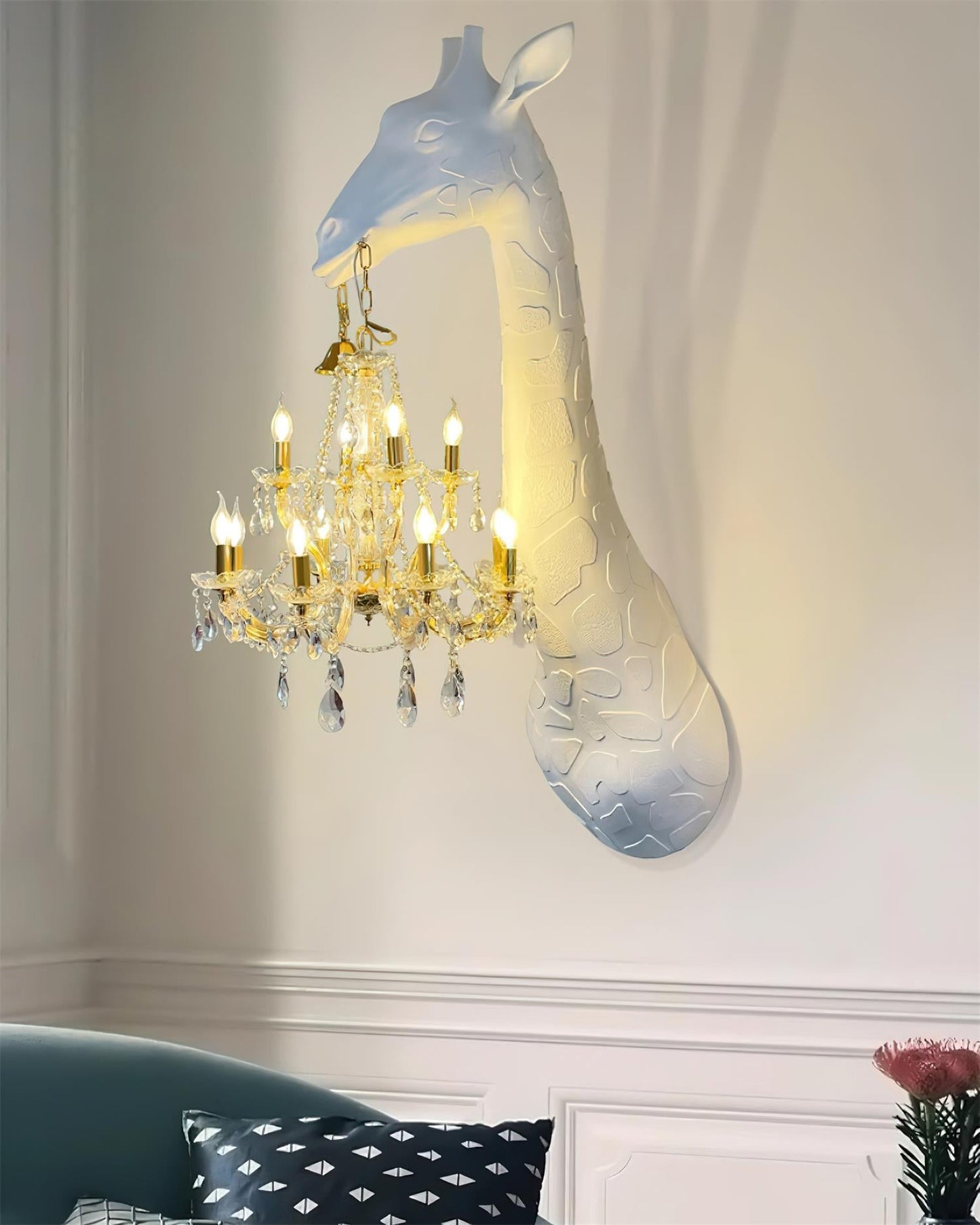 Giraffe Wall Lamp | Metal, Crystal, Fiberglass | White, Gold, Chrome, Black