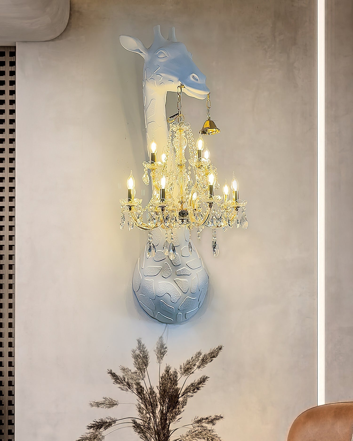 Giraffe Wall Lamp | Metal, Crystal, Fiberglass | White, Gold, Chrome, Black
