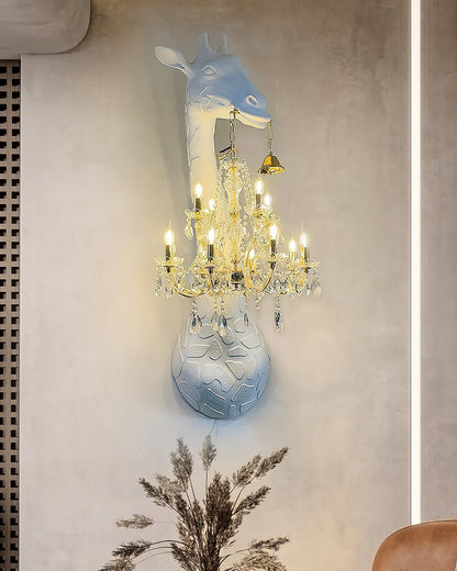 Giraffe Wall Lamp | Metal, Crystal, Fiberglass | White, Gold, Chrome, Black