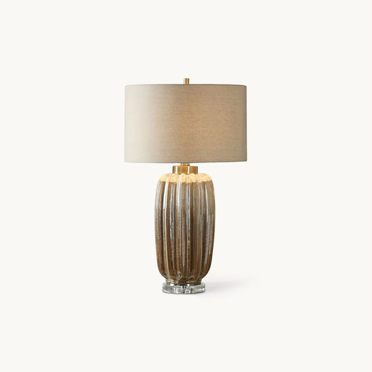 Ceramic Table Lamp | Pearlescent Ivory & Rust Brown | 60cm