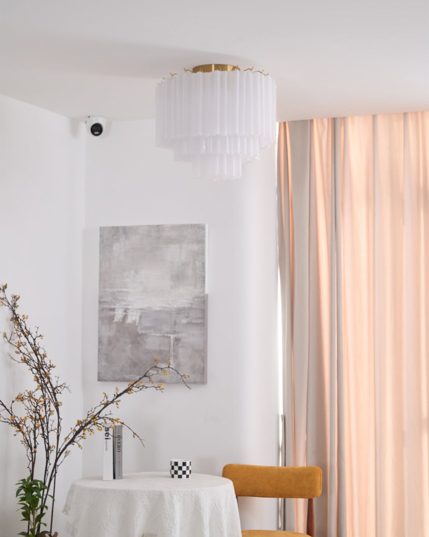 Glacia Ceiling Lamp | Murano Glass | White, Gold