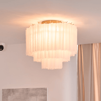 Glacia Ceiling Lamp | Murano Glass | White, Gold