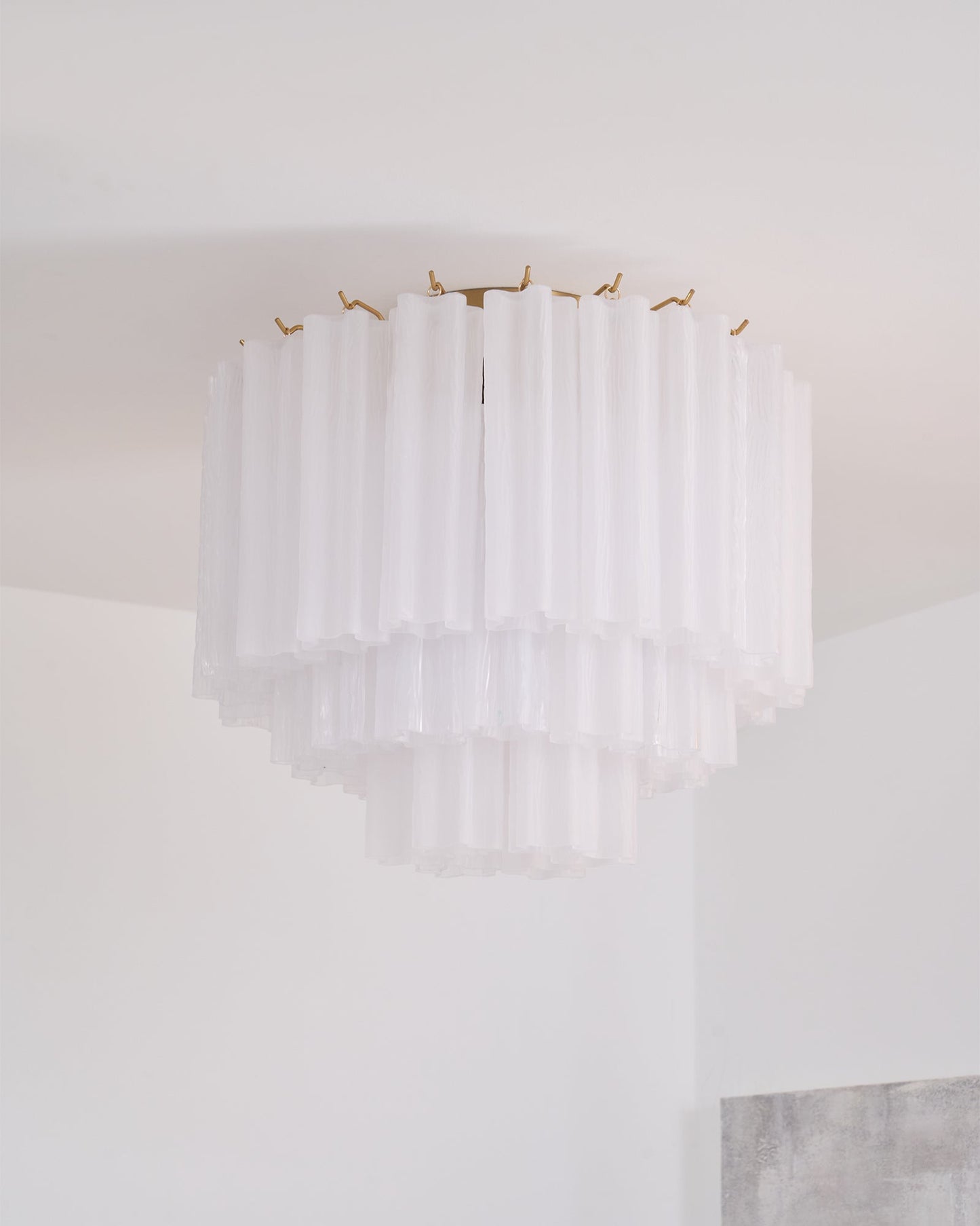 Glacia Ceiling Lamp | Murano Glass | White, Gold