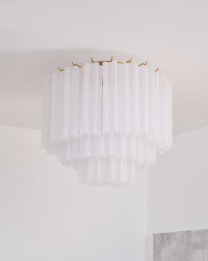 Glacia Ceiling Lamp | Murano Glass | White, Gold