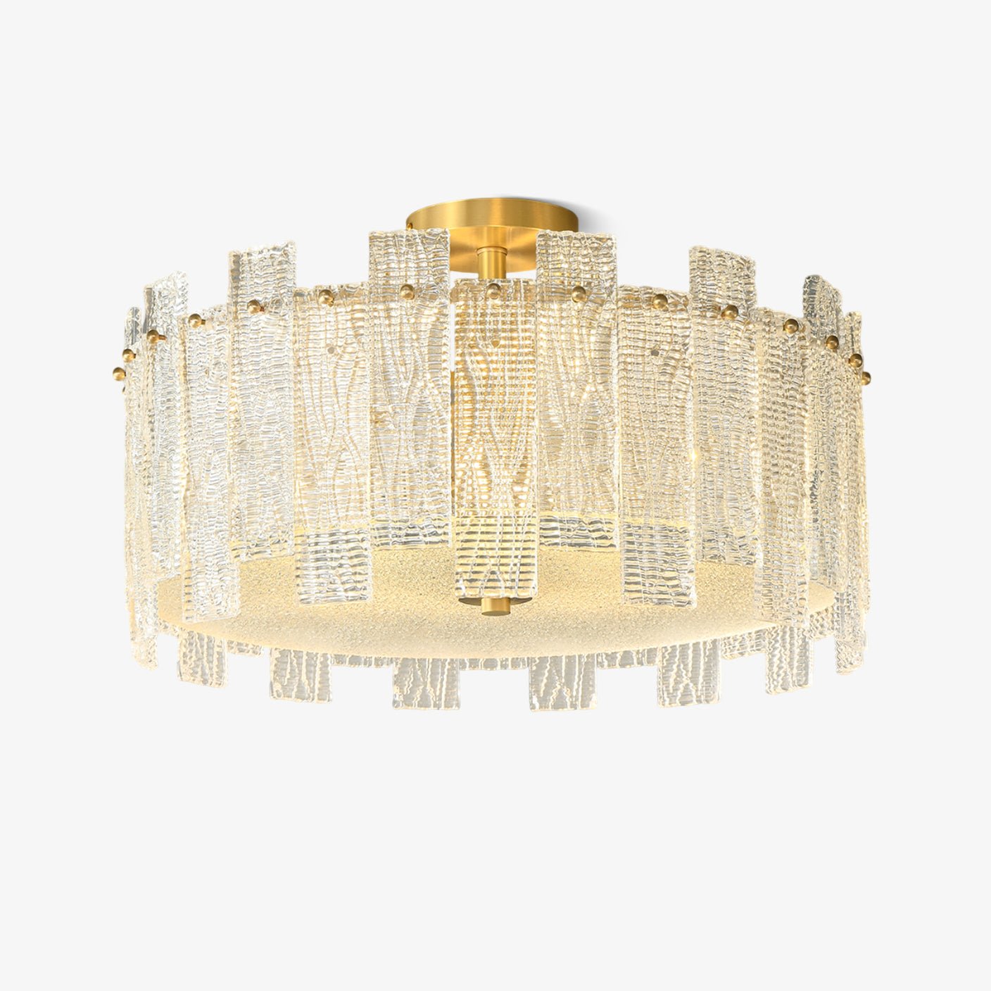 Glacier Cascade Ceiling Light | Brass & Glass Chandelier | 65cm Diameter