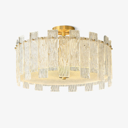 Glacier Cascade Ceiling Light | Brass & Glass Chandelier | 65cm Diameter