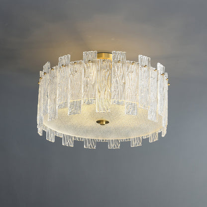 Glacier Cascade Ceiling Light | Brass & Glass Chandelier | 65cm Diameter
