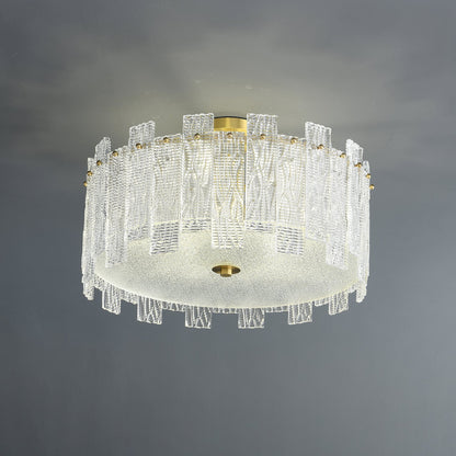 Glacier Cascade Ceiling Light | Brass & Glass Chandelier | 65cm Diameter