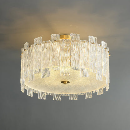 Glacier Cascade Ceiling Light | Brass & Glass Chandelier | 65cm Diameter