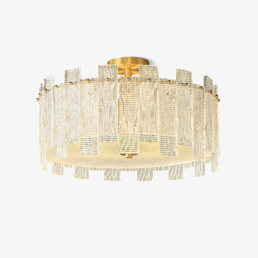 Glacier Cascade Ceiling Light | Brass & Glass Chandelier | 65cm Diameter