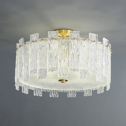 Glacier Cascade Ceiling Light | Brass & Glass Chandelier | 65cm Diameter