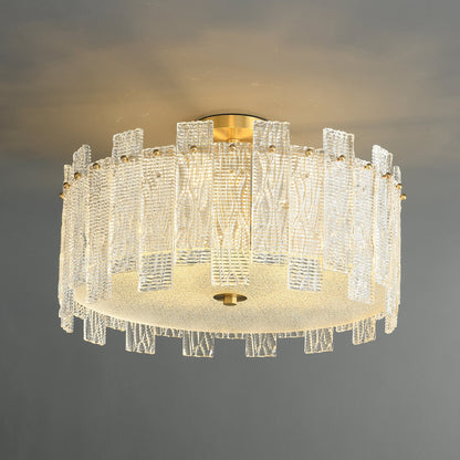 Glacier Cascade Ceiling Light | Brass & Glass Chandelier | 65cm Diameter