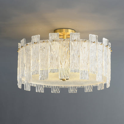 Glacier Cascade Ceiling Light | Brass & Glass Chandelier | 65cm Diameter