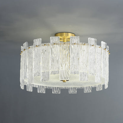 Glacier Cascade Ceiling Light | Brass & Glass Chandelier | 65cm Diameter