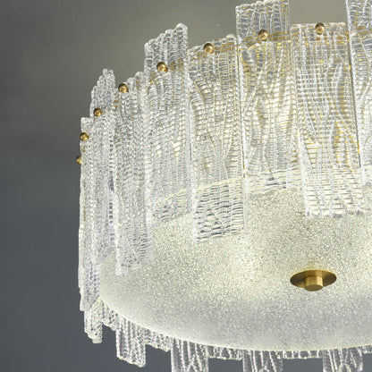 Glacier Cascade Ceiling Light | Brass & Glass Chandelier | 65cm Diameter
