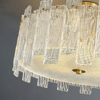 Glacier Cascade Ceiling Light | Brass & Glass Chandelier | 65cm Diameter