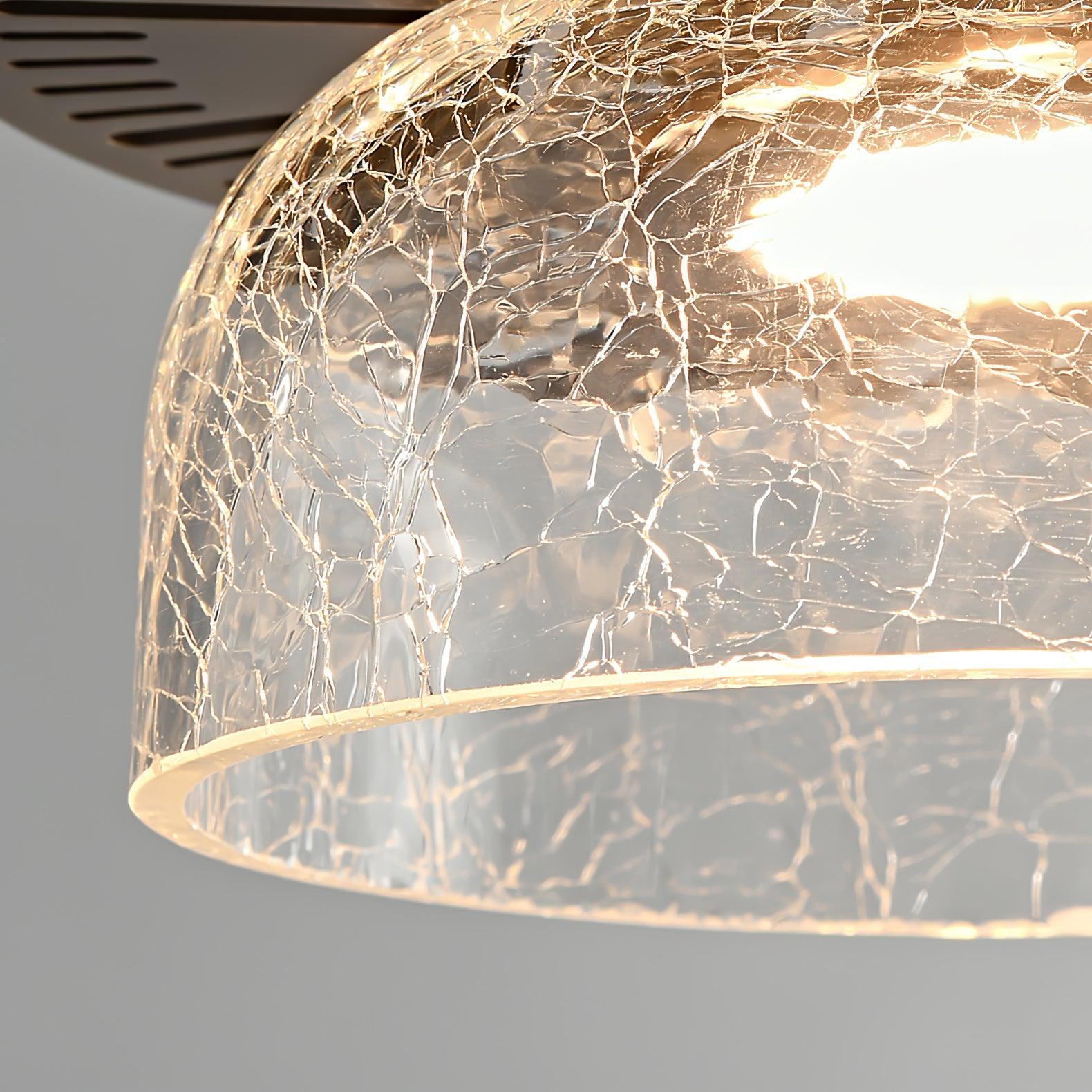 Glacier Crackle Pendant Lamp | Hand-Blown Glass | Bronze Finish