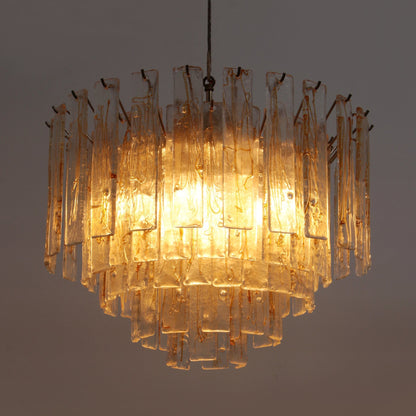 Murano Glass Chandelier | Hand-Blown Amber Glass | Gold Finish