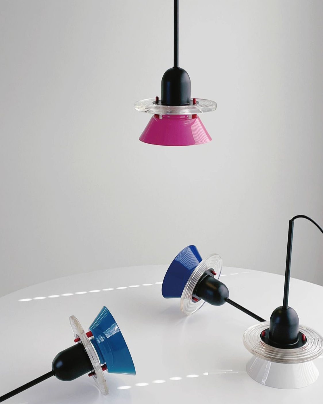 Glashütte Pendant Light | Metal & Acrylic | Black with Colorful Shades
