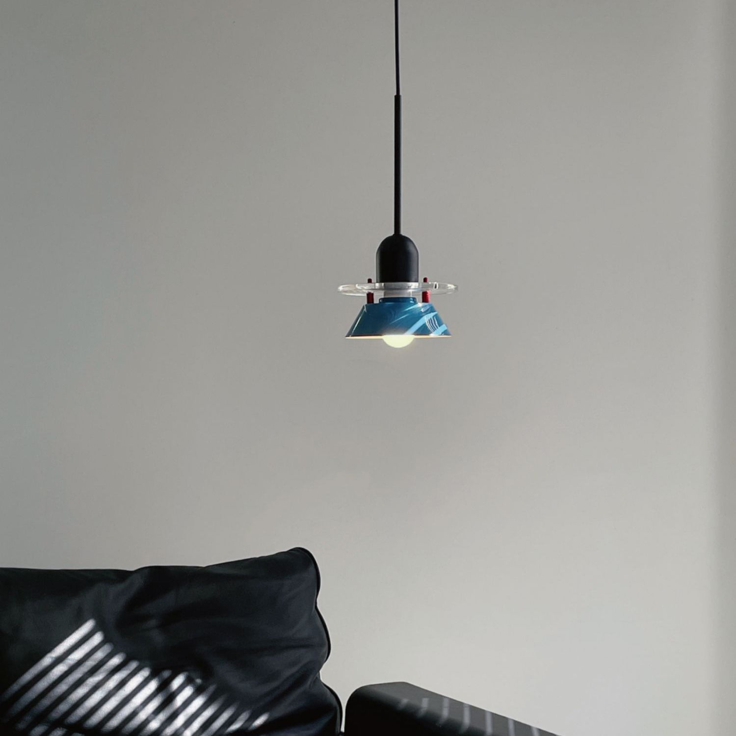 Glashütte Pendant Light | Metal & Acrylic | Black with Colorful Shades