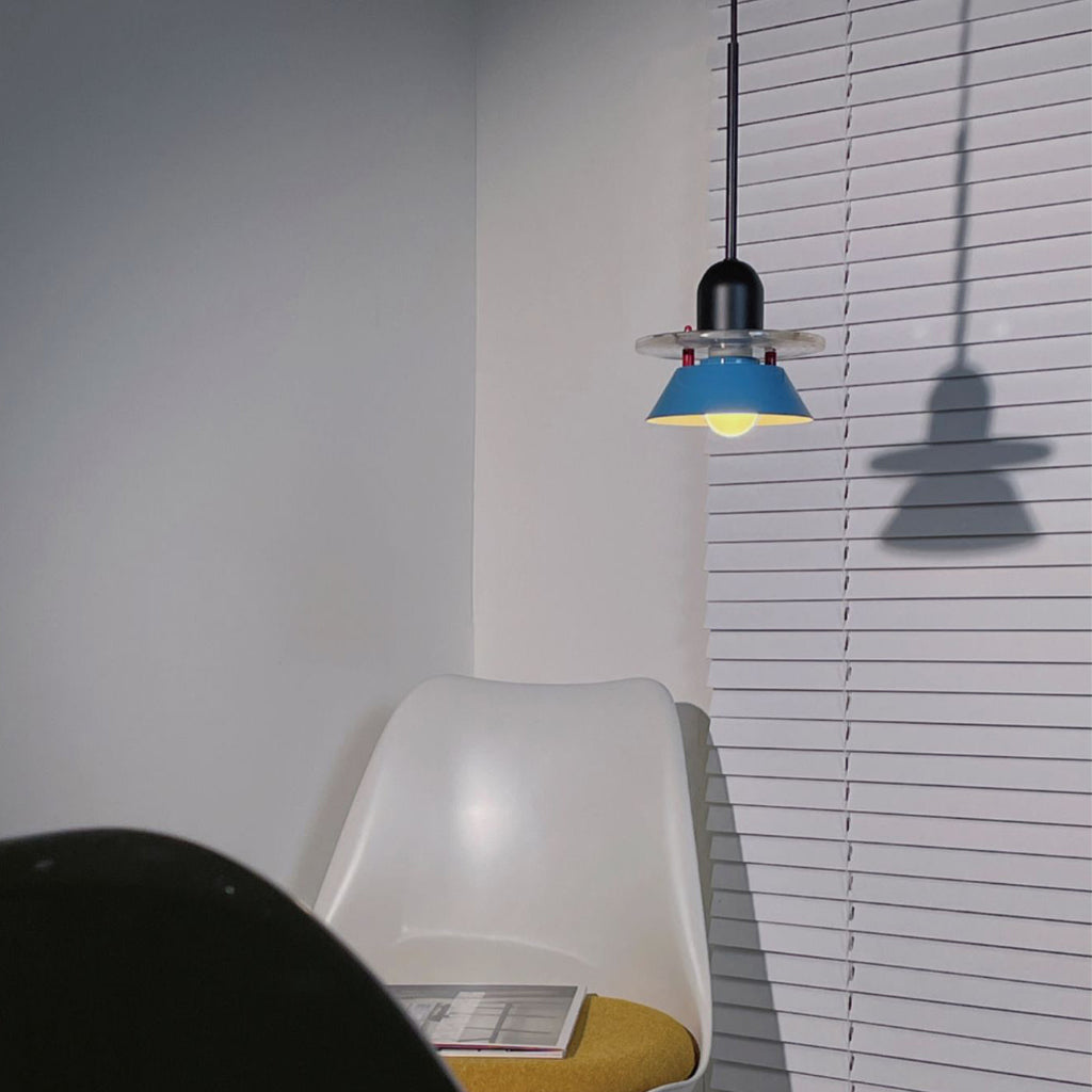 Glashütte Pendant Light | Metal & Acrylic | Black with Colorful Shades