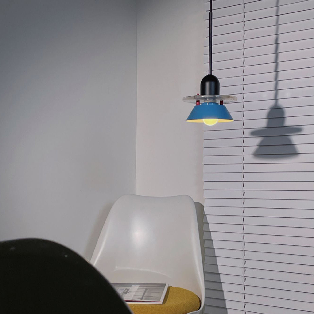 Glashütte Pendant Light | Metal & Acrylic | Black with Colorful Shades