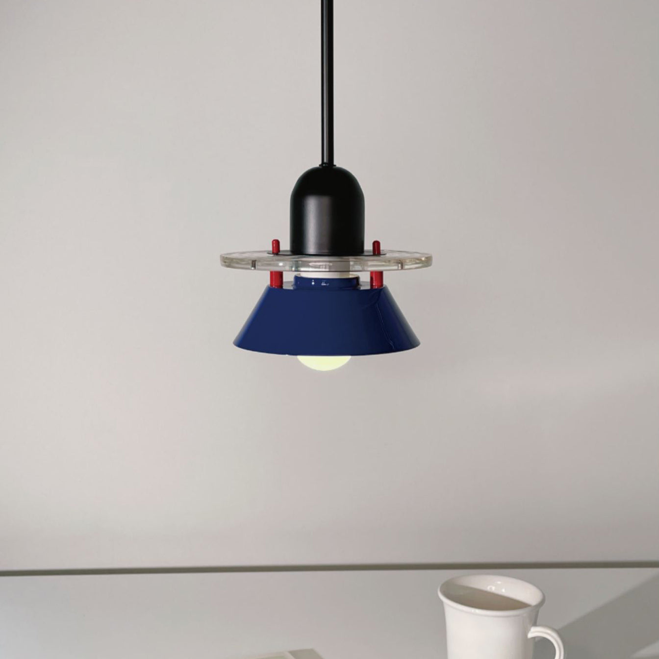 Glashütte Pendant Light | Metal & Acrylic | Black with Colorful Shades