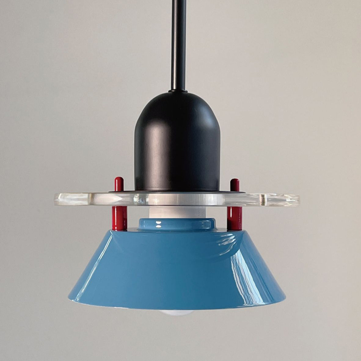 Glashütte Pendant Light | Metal & Acrylic | Black with Colorful Shades