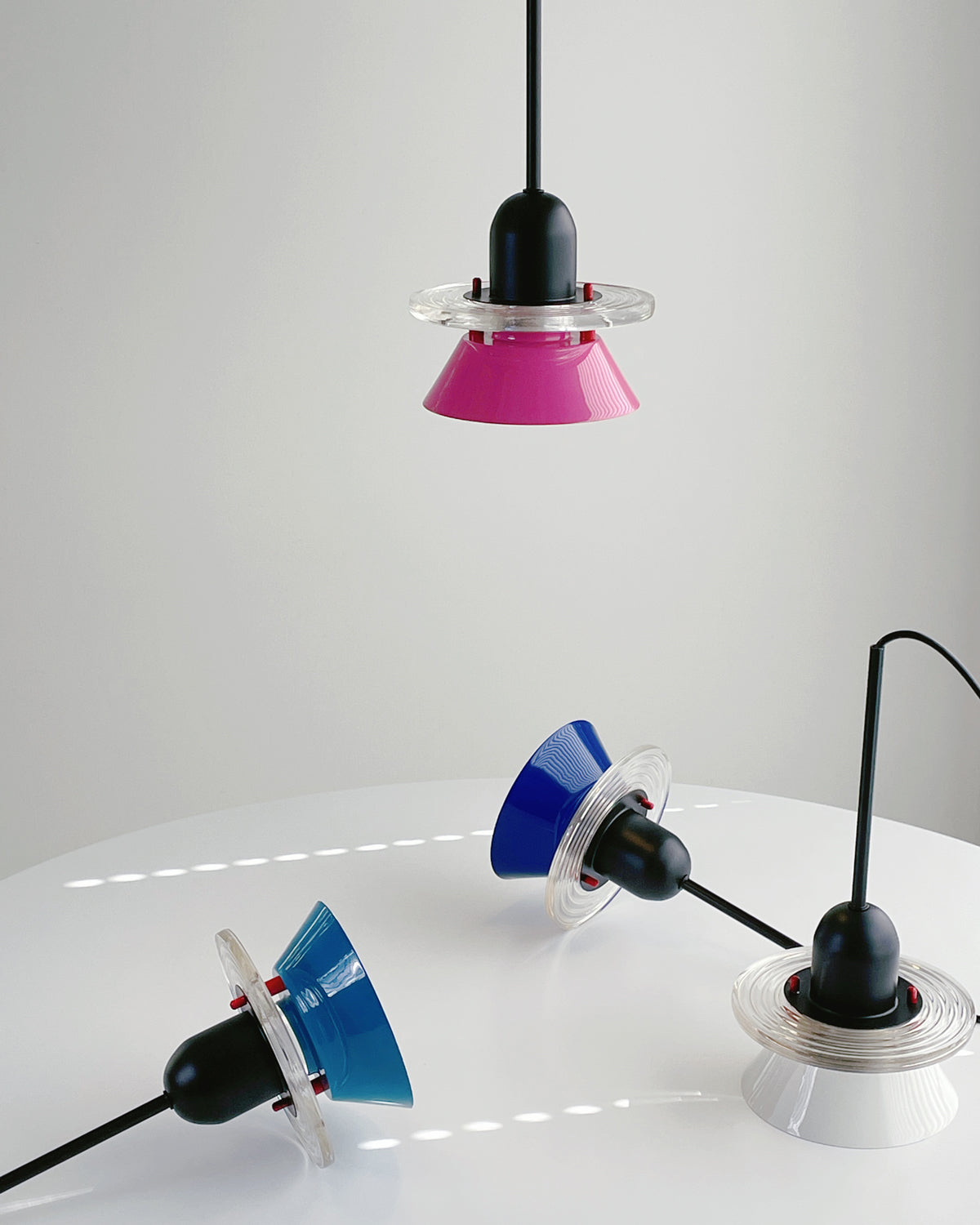 Glashütte Pendant Light | Metal & Acrylic | Black with Colorful Shades